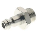 RS PRO Brass Coupler Nipple Nickel Plated Brass 12 bar Pressure 1/4 in Male BSP Thread 176-1945
