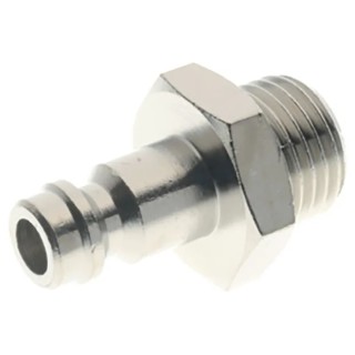 RS PRO Brass Coupler Nipple Nickel Plated Brass 12 bar Pressure 1/4 in Male BSP Thread 176-1945