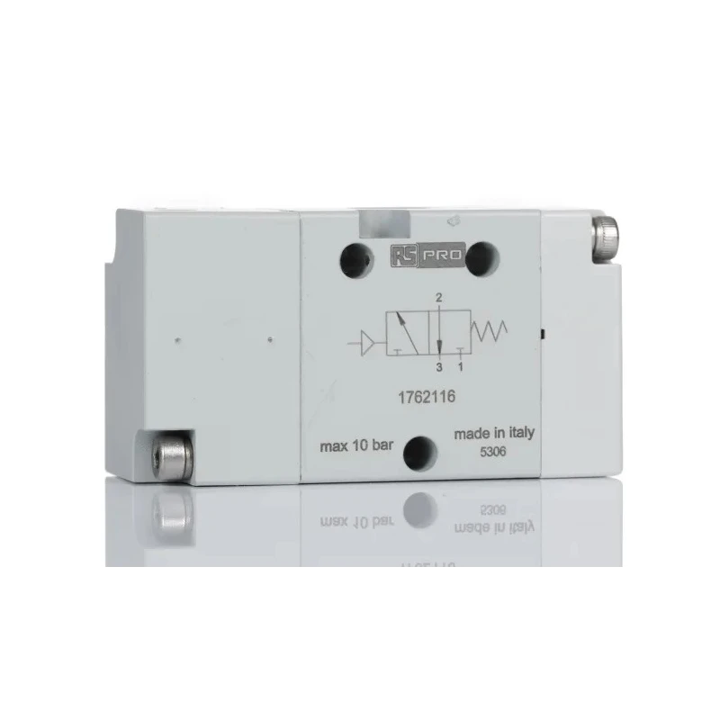RS PRO Pneumatic Solenoid Valve 3/2 Normally Closed G 1/8 Thread Aluminium Body 10 bar 2W 176-2116