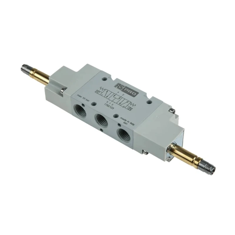 RS PRO Pneumatic Solenoid Valve 5/3 PC, 1/4 in Port, Aluminium Body, 12V DC/24V AC/DC/110V AC/220V AC, 10 bar Max 176-2123