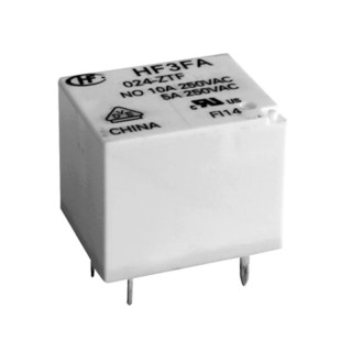 Hongfa Europe GMBH PCB Power Relay 12V dc Coil 15A Switching Current SPST HF3FA/012-HTF