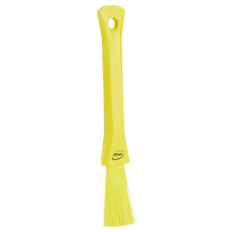 Vikan Yellow Scrubbing Brush with 57 mm Polyester Bristle Length, 205 mm Overall Length, 30 mm Width, Model 5551306