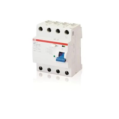 ABB Residual Current Circuit Breaker 25A 4-Pole Type F 30 mA Trip Sensitivity 10 kA Breaking 2CSF204325R1250 F204 F-25/0,03