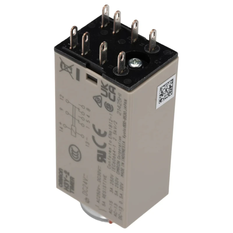 Omron H3Y-2 Series DIN Rail Timer Relay, 2-Contact, DPDT Switch, 24V DC Supply Voltage, ON Delay Mode, 0.04 s H3Y-2 DC24 10S