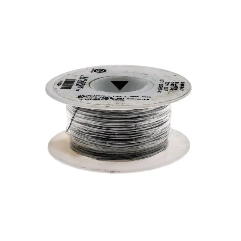 Alpha Wire Hook Up Wire TEFLON Series Black 24 AWG 7/0.20 mm Core Strands 1.12 mm Diameter 30 m 600 V 200°C 5854/7 BK005