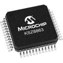 Microchip 48-Pin LQFP Ethernet Switch IC 3.3 V 100 Mbps KSZ8863FLLI