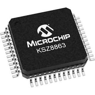 Microchip 48-Pin LQFP Ethernet Switch IC 3.3 V 100 Mbps KSZ8863FLLI