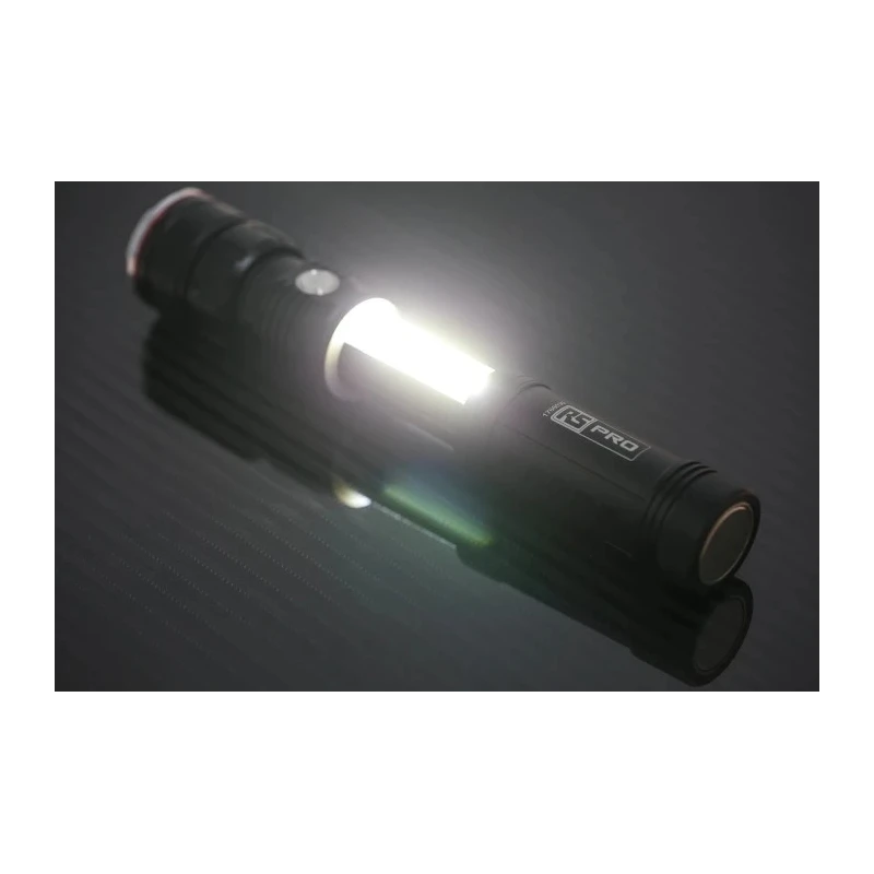 RS PRO Rechargeable LED Torch 550 lm Aluminium Housing, USB Type C 2200mAh Battery, 175 mm 176-6030