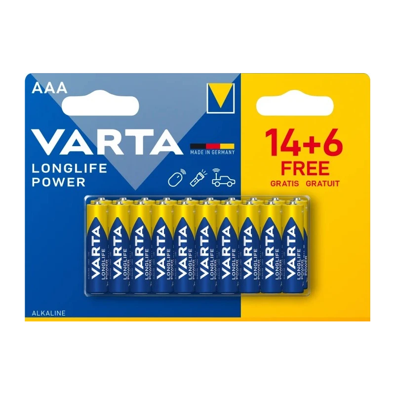 Varta Longlife Power Alkaline AAA Battery 1.5 V 4903121492