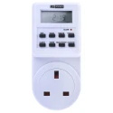 RS PRO Digital Plug In Timer 230V AC 50Hz Type G British 3-Pin 100h Battery Life 178-5368
