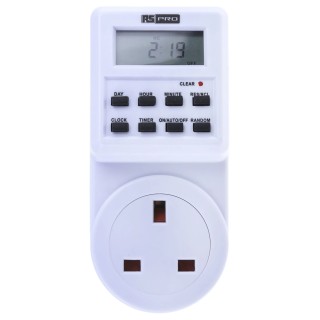 RS PRO Digital Plug In Timer 230V AC 50Hz Type G British 3-Pin 100h Battery Life 178-5368
