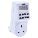 RS PRO Digital Plug In Timer 230V AC 50Hz Type G British 3-Pin 100h Battery Life 178-5368