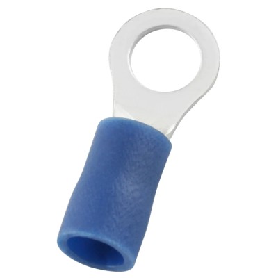 RS PRO Insulated Ring Terminal, 5.3 mm Stud Size, Blue, Vinyl Insulation, Copper Tin-Plated Contact 178-8660