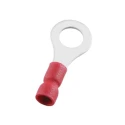 RS PRO Insulated Ring Terminal 6.4 mm Stud Size 22 AWG to 16 AWG Wire Size Red 178-8677