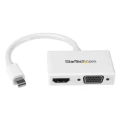 RS PRO 2 Port Mini DisplayPort to VGA HDMI Adapter 150 mm Cable Length 1920 x 1200 Pixel Maximum Resolution MDP2HDVGAW