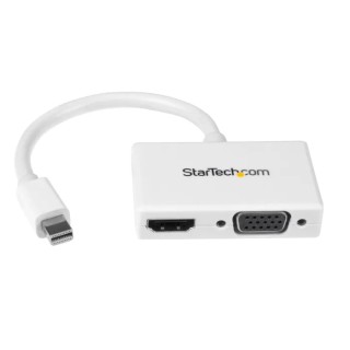 RS PRO 2 Port Mini DisplayPort to VGA HDMI Adapter 150 mm Cable Length 1920 x 1200 Pixel Maximum Resolution MDP2HDVGAW