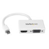 RS PRO 2 Port Mini DisplayPort to VGA HDMI Adapter 150 mm Cable Length 1920 x 1200 Pixel Maximum Resolution MDP2HDVGAW
