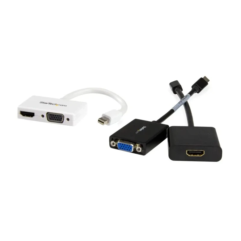 RS PRO 2 Port Mini DisplayPort to VGA HDMI Adapter 150 mm Cable Length 1920 x 1200 Pixel Maximum Resolution MDP2HDVGAW