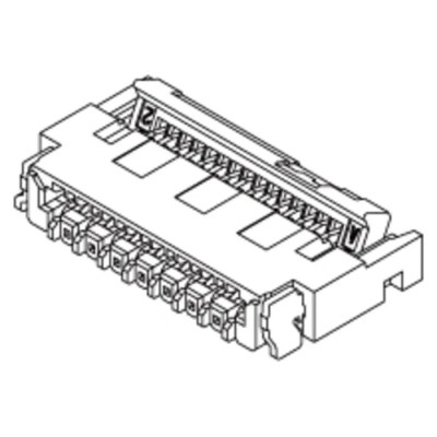 Molex 0.3 mm Pitch 45 Way Right Angle Female FPC Connector, Solder 502598-4593