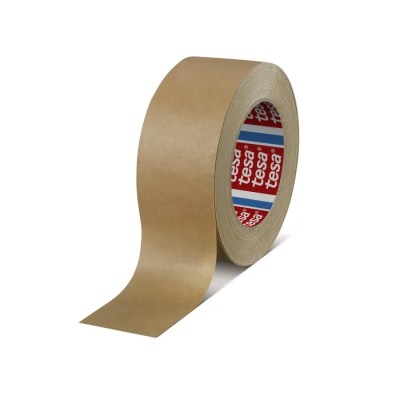 Tesa Masking Tape, Crepe Paper Backing, Natural Rubber Adhesive, Beige, 50 mm Width x 50 m Length, Thickness 04309-00015-01