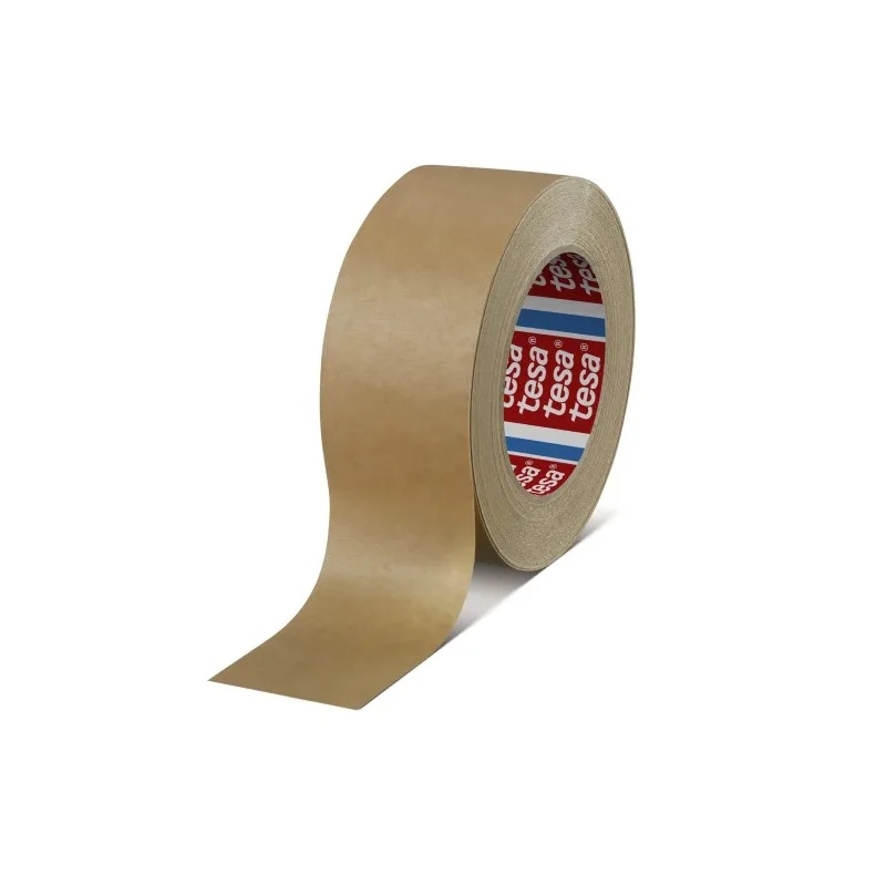 Tesa Masking Tape, Crepe Paper Backing, Natural Rubber Adhesive, Beige, 50 mm Width x 50 m Length, Thickness 04309-00015-01