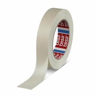 Tesa Beige Masking Tape Crepe Paper Backing Natural Rubber Adhesive 25mm x 50m 0.14mm Thickness 04316-00009-03