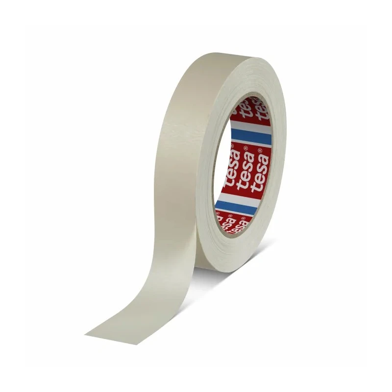 Tesa Beige Masking Tape Crepe Paper Backing Natural Rubber Adhesive 25mm x 50m 0.14mm Thickness 04316-00009-03