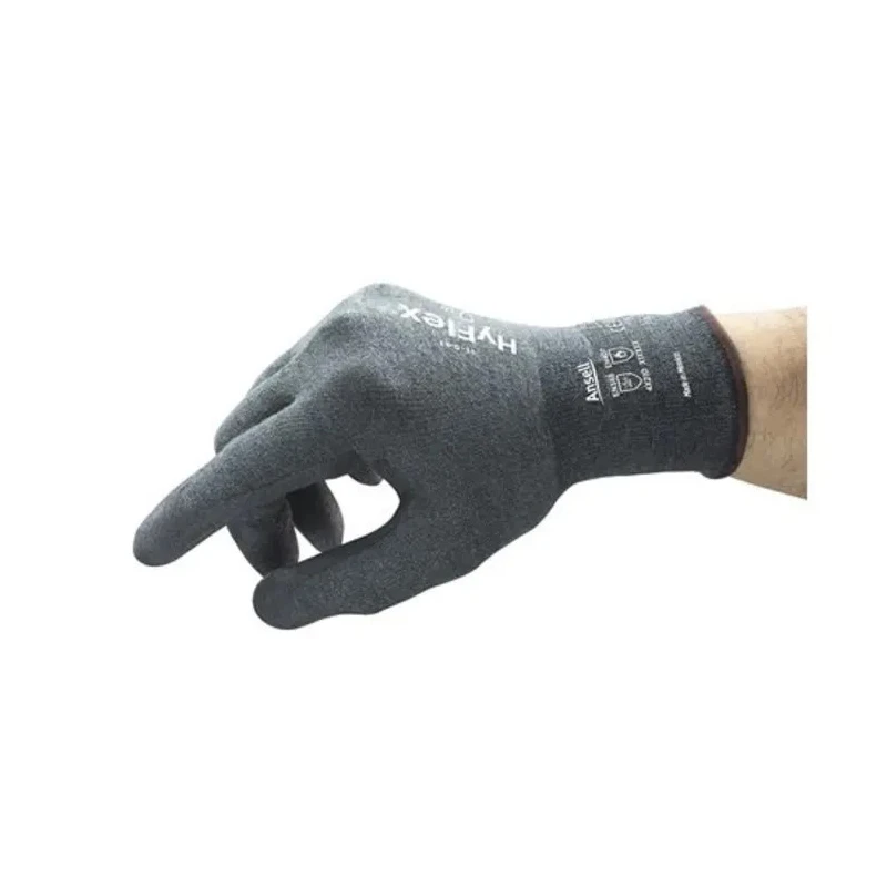 Ansell HyFlex 11-541 Grey Kevlar Work Gloves Size 8 Nitrile Coating 11541080