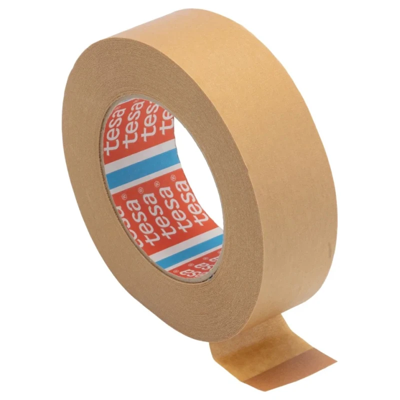 Tesa Brown Crepe Paper Masking Tape 38mm Width 50m Length 0.19mm Thickness Natural Rubber Adhesive 04341-00005-00