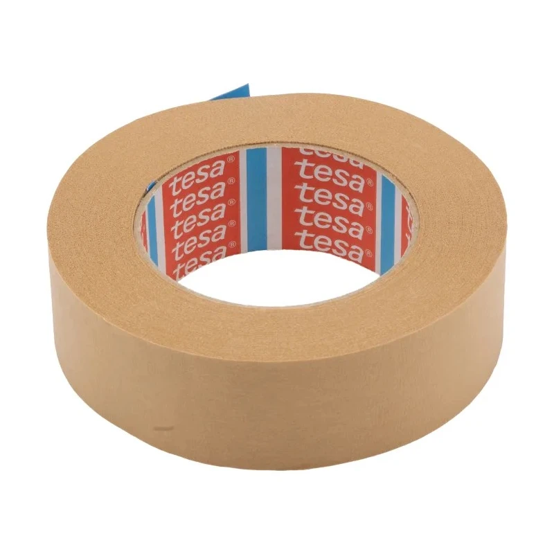 Tesa Brown Crepe Paper Masking Tape 38mm Width 50m Length 0.19mm Thickness Natural Rubber Adhesive 04341-00005-00