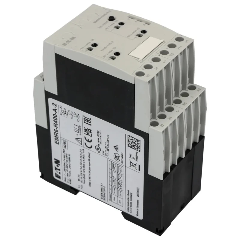 Eaton Monitoring Relay 3 Phase DIN Rail Mount Screw Terminal 24 to 240 V AC IP20 IP50 184774 EMR6-R400-A-2