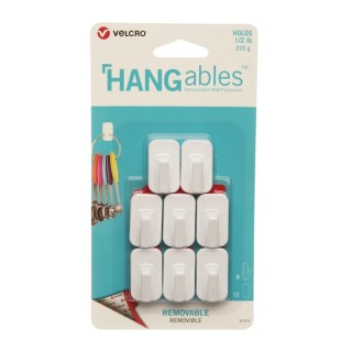 Velcro Adhesive Hook Hangables White 225 g Capacity 8 Pack VEL-30103-WEU