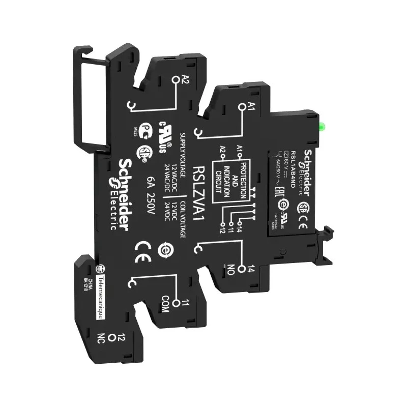 Schneider Electric DIN Rail Interface Relay 12V ac/dc Coil 6A Switching Current SPDT RSL1PVJU