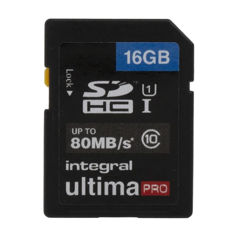 Integral Memory 16 GB SDHC SD Card Class 10 UHS 1 U1 INSDH16G10-80U1