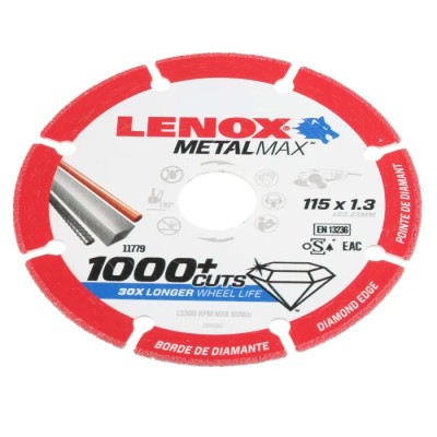 Lenox Aluminium Oxide Abrasive Disc Cutting Disc, 115 mm, Medium Grade, P80 Grit 2030865