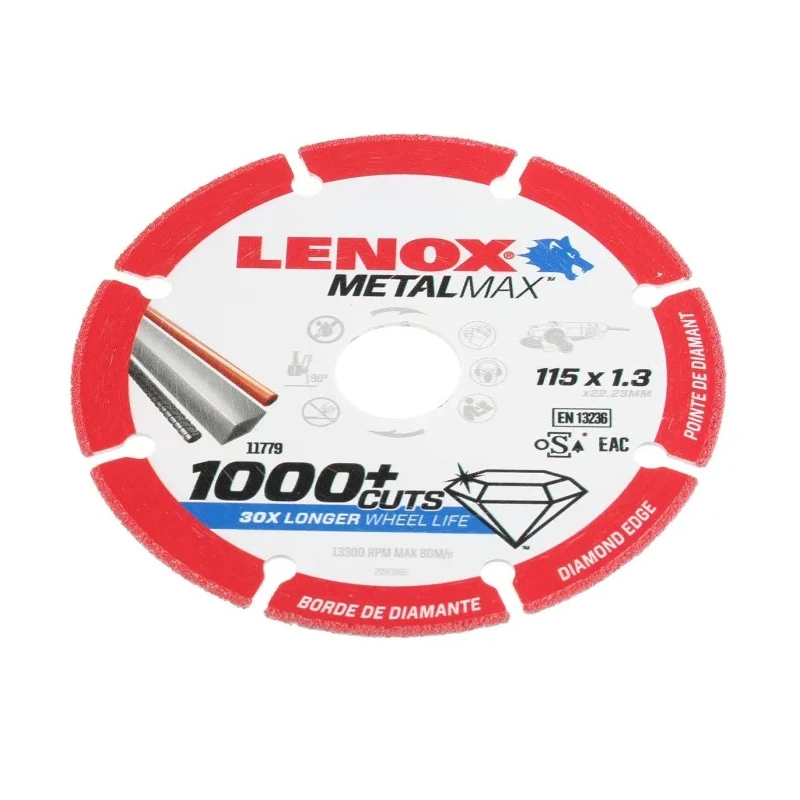 Lenox Aluminium Oxide Abrasive Disc Cutting Disc, 115 mm, Medium Grade, P80 Grit 2030865