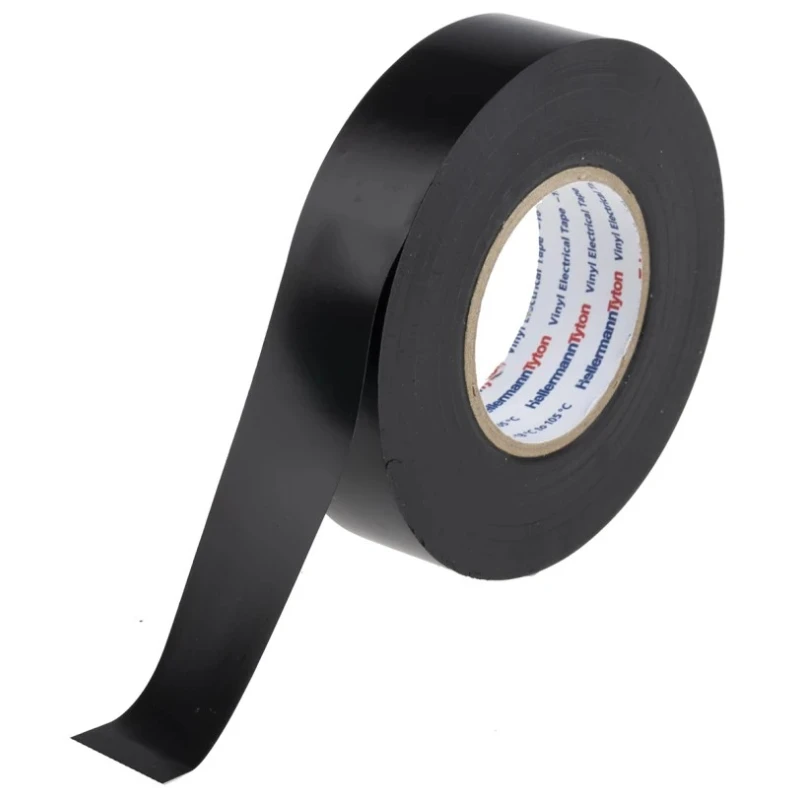 HellermannTyton HelaTape Flex Black Polyvinyl Chloride Electrical Tape 19mm Width 20m 710-10602 HTAPE-FLEX1000+ 19x20-PVC-BK