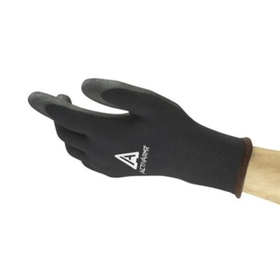 Ansell ActivArmr Black Acrylic Work Gloves with Polyvinyl Chloride Coating Size 10 97631100