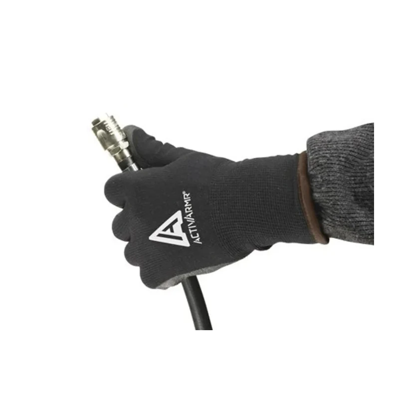 Ansell ActivArmr 97-631 Black Nylon Acrylic Polyvinyl Chloride Work Gloves Size 8 PVC Coating 97631080