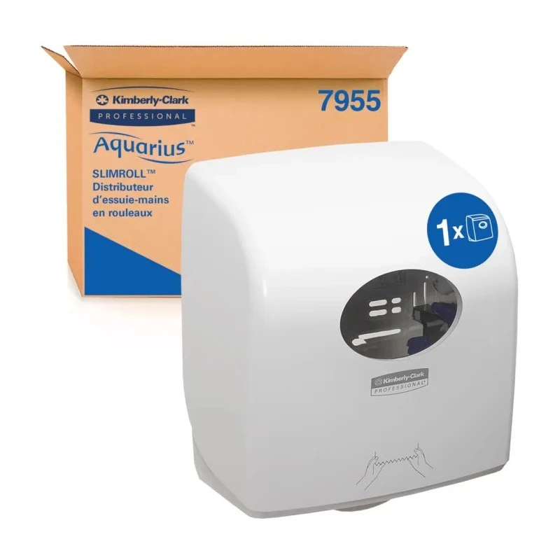 Aquarius Plastic White Wall Rolled Hand Towel Paper Towel Dispenser 324mm x 297mm x 192mm 7955