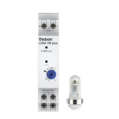 Theben Timer Light Switch 230V AC 1 Channel Screw Terminal IP20 Luna 108 plus AL