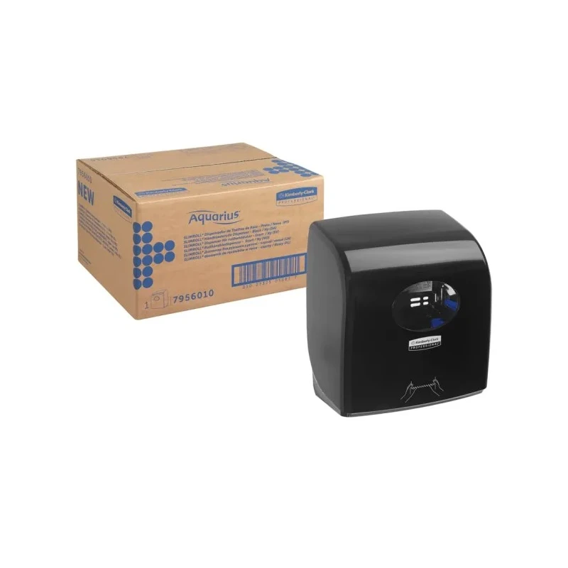 Aquarius Plastic Black Wall Rolled Hand Towel Paper Towel Dispenser 297 mm x 192 mm x 297 mm 7956