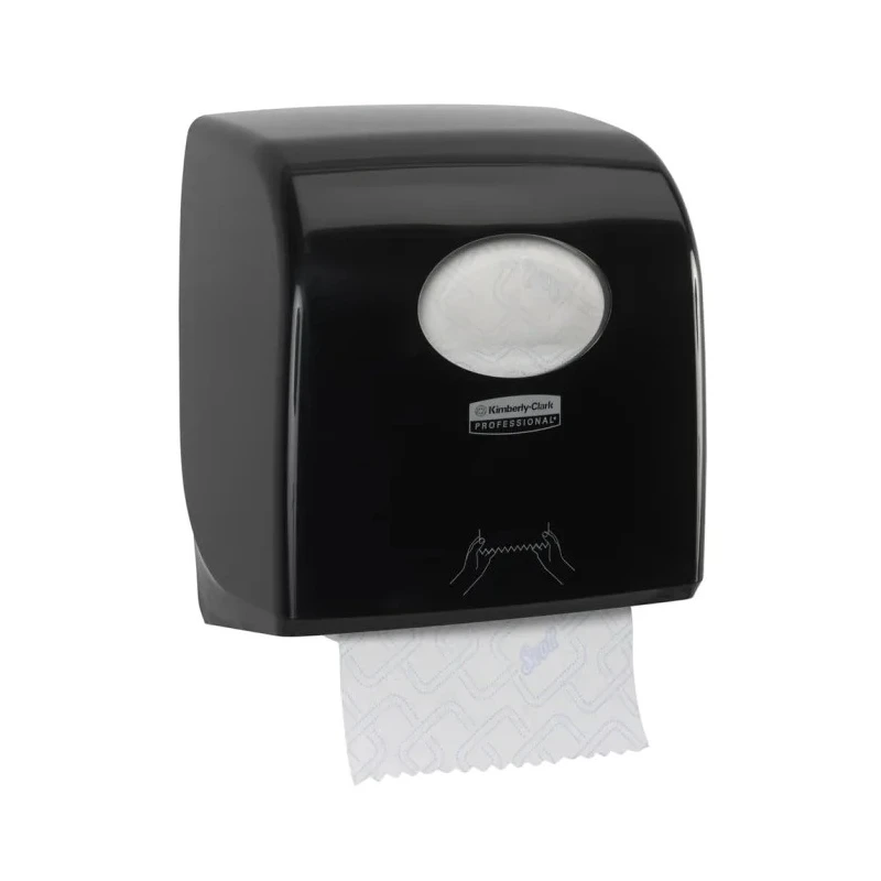 Aquarius Plastic Black Wall Rolled Hand Towel Paper Towel Dispenser 297 mm x 192 mm x 297 mm 7956