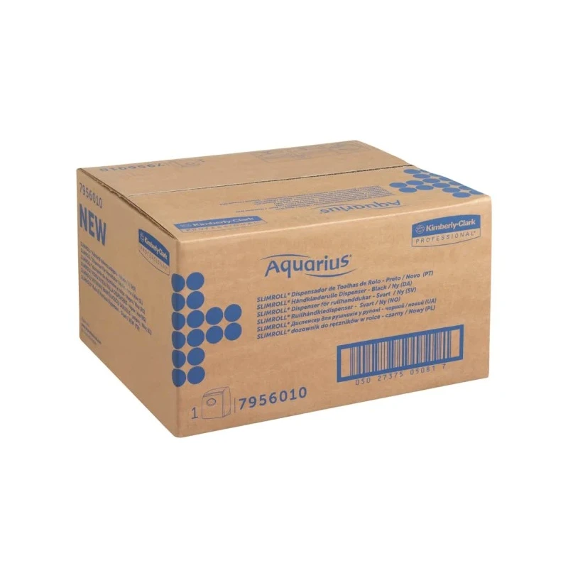 Aquarius Plastic Black Wall Rolled Hand Towel Paper Towel Dispenser 297 mm x 192 mm x 297 mm 7956