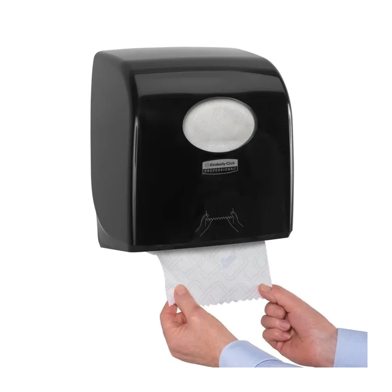 Aquarius Plastic Black Wall Rolled Hand Towel Paper Towel Dispenser 297 mm x 192 mm x 297 mm 7956