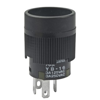 NKK Switches YB Series Illuminated Push Button Switch, On-On, Panel Mount, 15 mm Cutout, SPDT, IP65, 125 V AC YB16CKW01