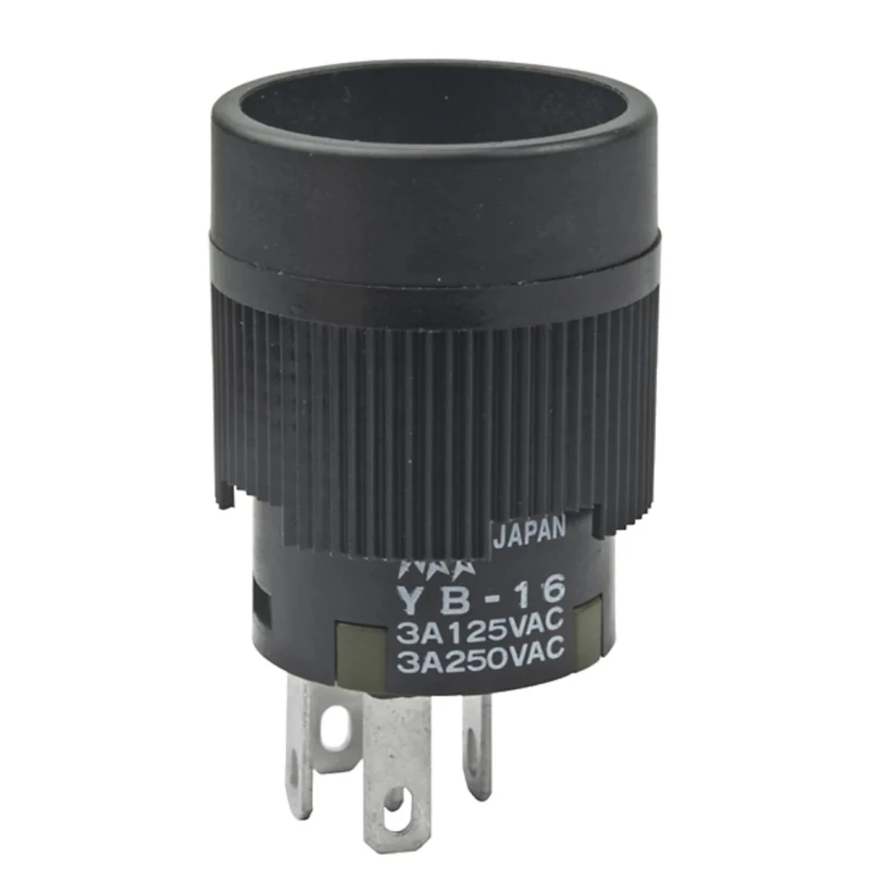 NKK Switches YB Series Illuminated Push Button Switch, On-On, Panel Mount, 15 mm Cutout, SPDT, IP65, 125 V AC YB16CKW01