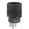 NKK Switches YB Series Illuminated Push Button Switch, On-On, Panel Mount, 15 mm Cutout, SPDT, IP65, 125 V AC YB16CKW01