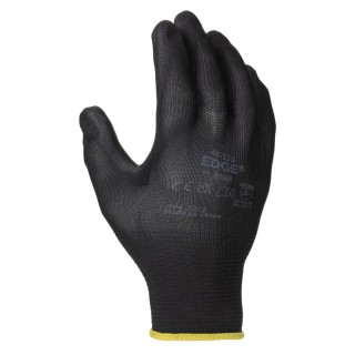 Ansell Edge Black Polyester Work Gloves Size 8 with Polyurethane Coating 48126080