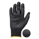 Ansell Edge Black Polyester Work Gloves Size 8 with Polyurethane Coating 48126080